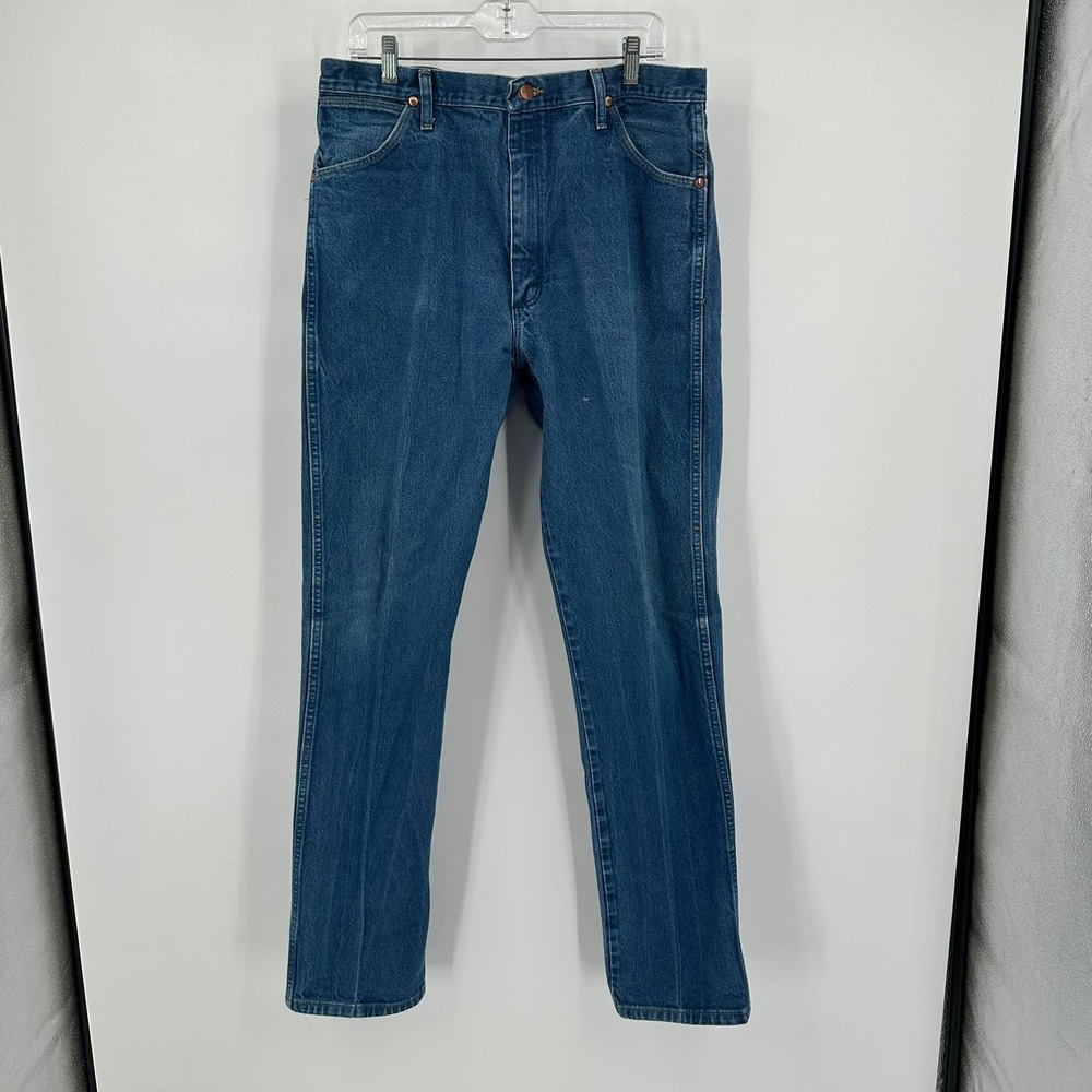 Wrangler Mens Cowboy Cut Original Fit Jeans Size 38x36 Medium Wash 13MWZ